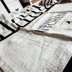 Halloween Tea Towel Bat 31 Vs Mummy Black White Cotton Dish Towel Kitchen Hand Towel Decor BandsCo Straps