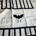 Halloween Tea Towel Bat 31 Vs Mummy Black White Cotton Dish Towel Kitchen Hand Towel Decor BandsCo Straps