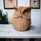 Basket Weave Owl Figurine Resin Rustic Owl Bookend Tabletop Accent Home Decor BandsCo Straps