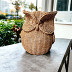 Basket Weave Owl Figurine Resin Rustic Owl Bookend Tabletop Accent Home Decor BandsCo Straps