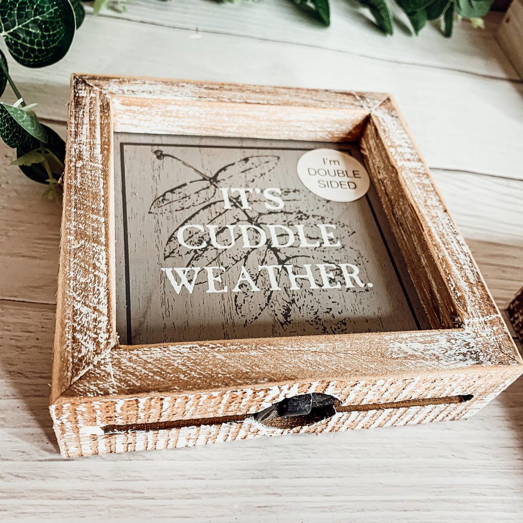 Double-Sided Fall Sign Hey Boo/It's Cuddle Weather Reversible Porch Decor BandsCo Straps