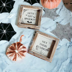 Double-Sided Reversible Pumpkin Sign Hey There Pumpkin / Lets Get Spooky BandsCo Straps