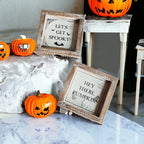 Double-Sided Reversible Pumpkin Sign Hey There Pumpkin / Lets Get Spooky BandsCo Straps