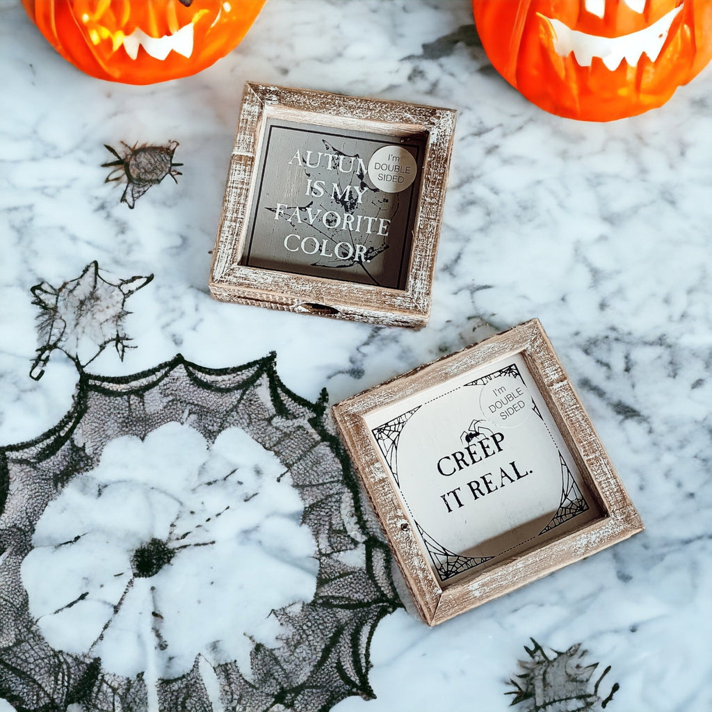 Reversible Double-Sided Fall And Halloween Sign, Autumn Color / Creep It Real BandsCo Straps