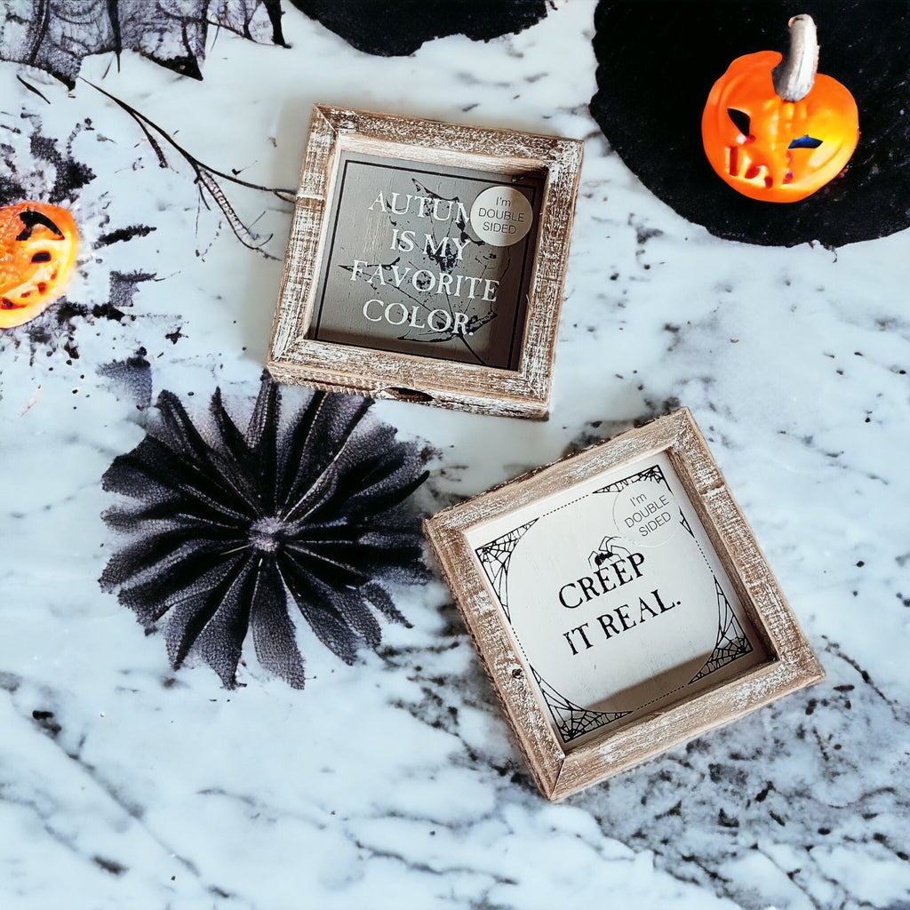 Reversible Double-Sided Fall And Halloween Sign, Autumn Color / Creep It Real BandsCo Straps