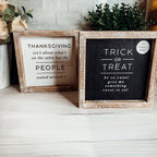Double-Sided Halloween To Thanksgiving Reversible Porch Sign 2-in-1 Fall Decor BandsCo Straps