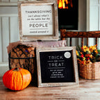 Double-Sided Halloween To Thanksgiving Reversible Porch Sign 2-in-1 Fall Decor BandsCo Straps