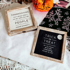 Double-Sided Halloween To Thanksgiving Reversible Porch Sign 2-in-1 Fall Decor BandsCo Straps