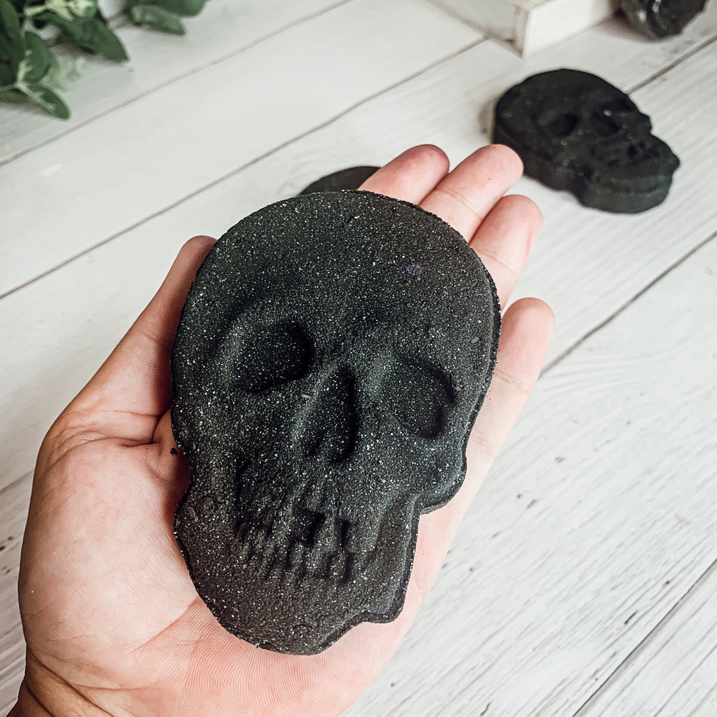 Halloween Skull Bath Bomb 5oz - Large Eucalyptus Spearmint Unisex Favor BandsCo Straps