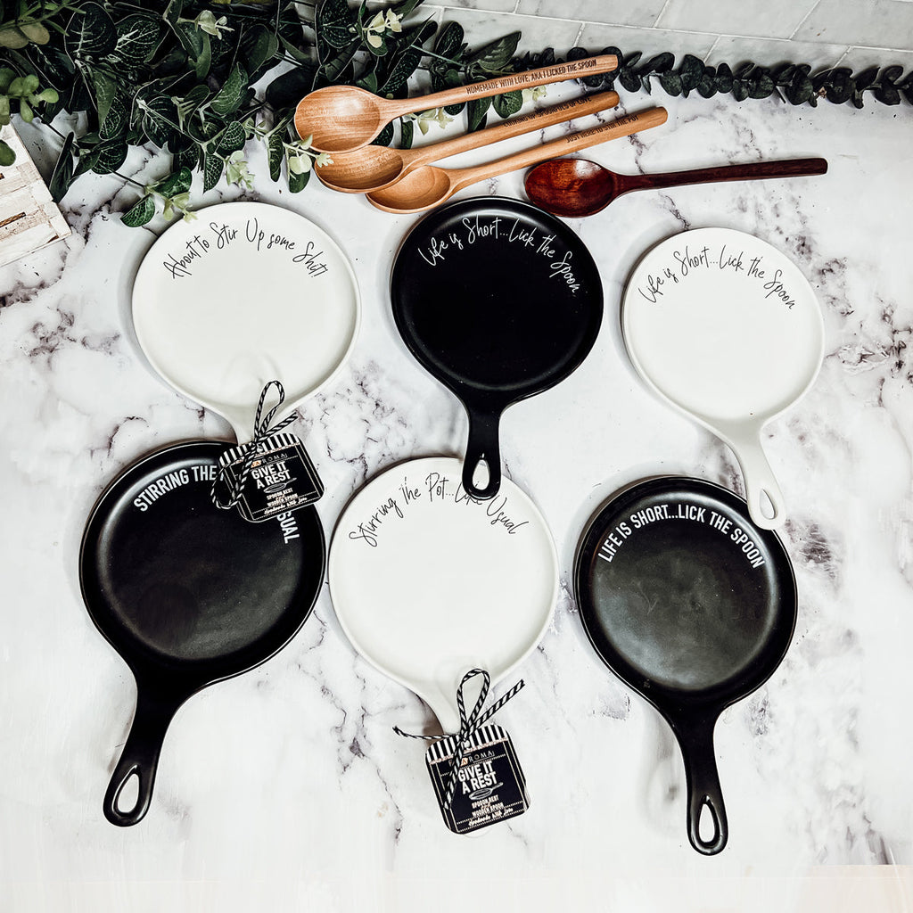 Spoon Rest And Wooden Spoon Set Custom Color Quote Choice Kitchen Gift BandsCo Straps