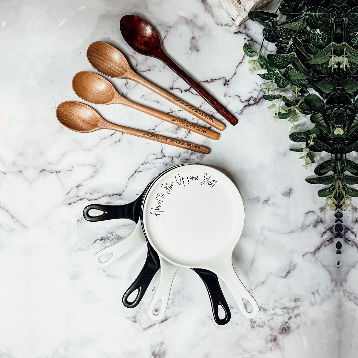 Spoon Rest And Wooden Spoon Set Custom Color Quote Choice Kitchen Gift BandsCo Straps