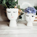 Coquette Porcelain Vases Set Of 2 Wink And Smile Ceramic Vases With Gold Trim Slim Vanity Decor BandsCo Straps
