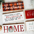 Red Buffalo Check Christmas Sign - Farmhouse Holiday Wooden Wall Decor BandsCo Straps