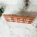 Red Buffalo Check Christmas Sign - Farmhouse Holiday Wooden Wall Decor BandsCo Straps
