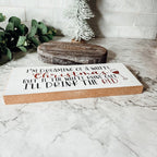 White Christmas Sign Funny Wood Tabletop Mantel Holiday Decor 10 x 4 x 1 Handmade Gift BandsCo Straps