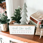 Deck The Halls Funny Christmas Wood Sign Handmade Tabletop Mantel Shelf Decor 10x4x1 Red Green BandsCo Straps