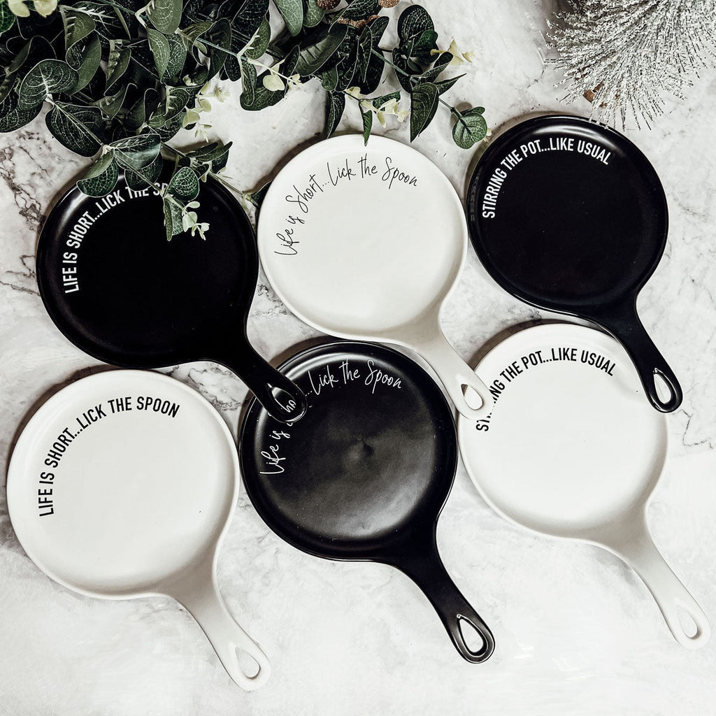 Spoon Rest And Wooden Spoon Set Custom Color Quote Choice Kitchen Gift BandsCo Straps