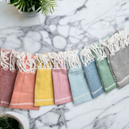 Turkish Hand Towel Oversized 100% Cotton Peshtemal Lightweight Absorbent BandsCo Straps
