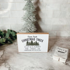 Farm Fresh Christmas Trees Cut And Carry Rustic 6x4x1 Wooden Block Sign Winter Holiday Decor BandsCo Straps