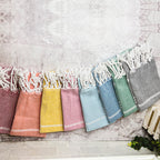 Turkish Hand Towel Oversized 100% Cotton Peshtemal Lightweight Absorbent BandsCo Straps