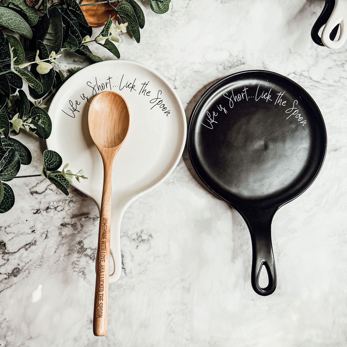 Spoon Rest And Wooden Spoon Set Custom Color Quote Choice Kitchen Gift BandsCo Straps