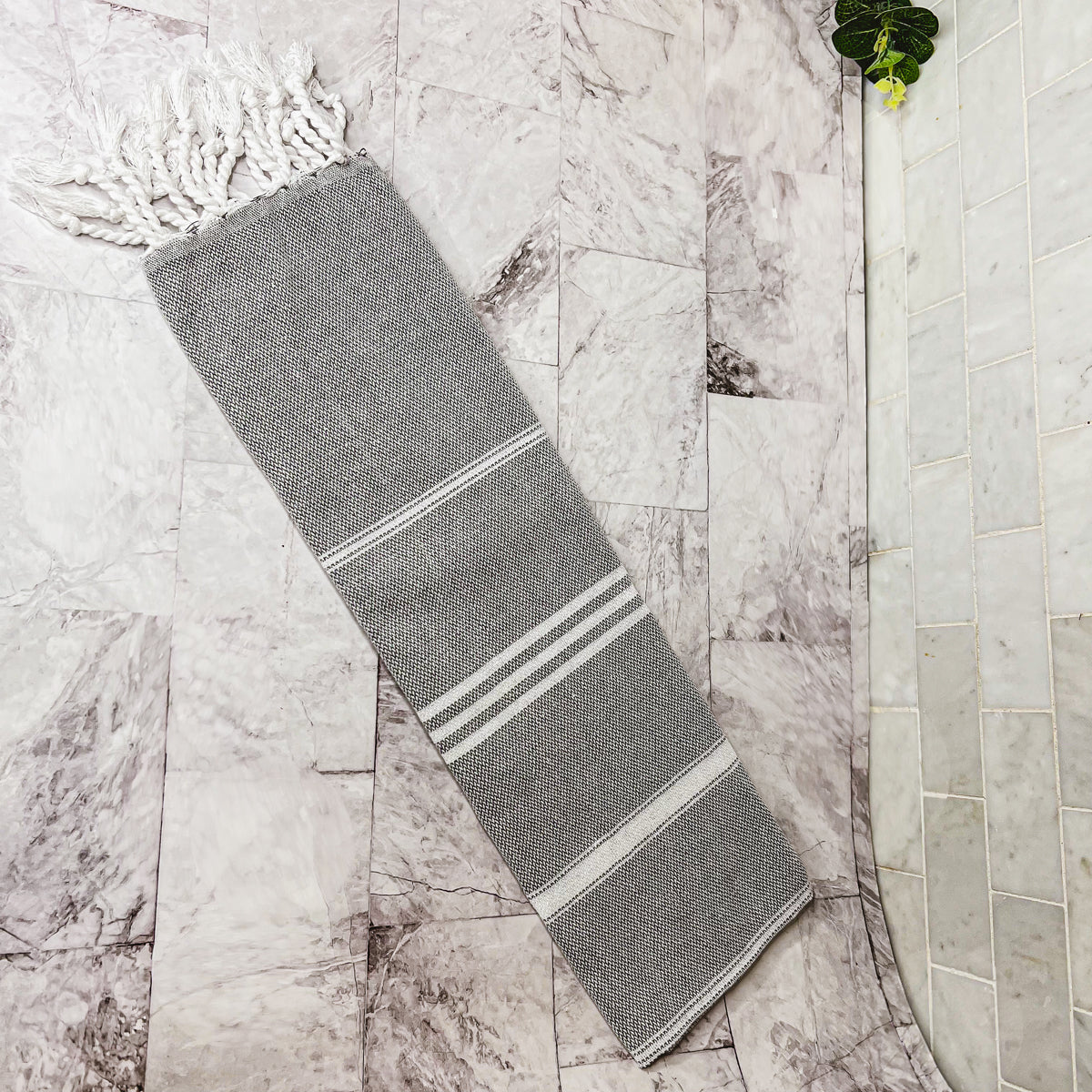 Turkish Hand Towel Oversized 100% Cotton Peshtemal Lightweight Absorbent BandsCo Straps