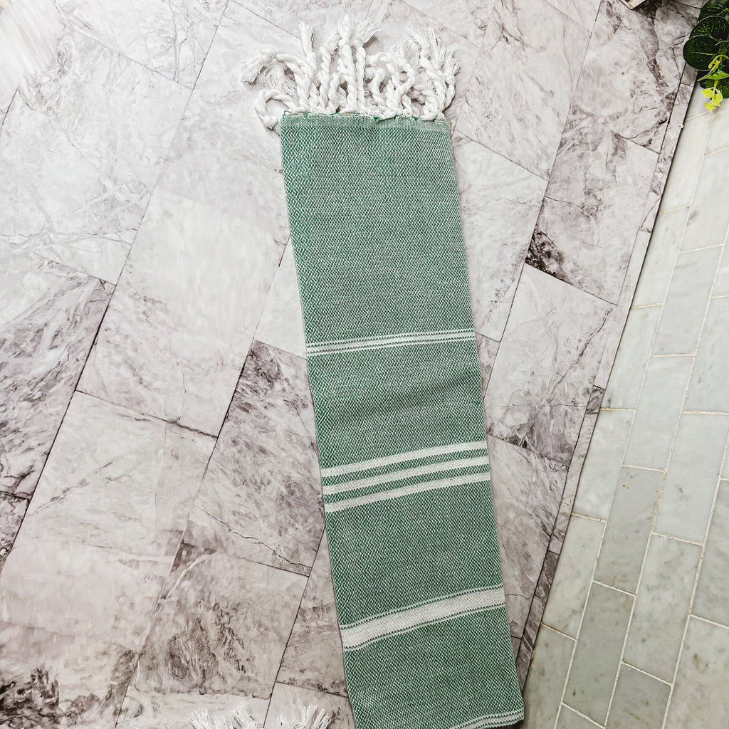 Turkish Hand Towel Oversized 100% Cotton Peshtemal Lightweight Absorbent BandsCo Straps