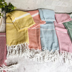 Turkish Hand Towel Oversized 100% Cotton Peshtemal Lightweight Absorbent BandsCo Straps