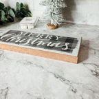 Buffalo Check Christmas Wood Sign 10x4 Tabletop Shelf Mantel Decor BandsCo Straps