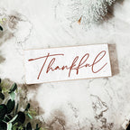 Give Thanks Rustic Wall Sign Set 10x4x1 Inch, Rust Background White Script, Single Or 2-Pack BandsCo Straps