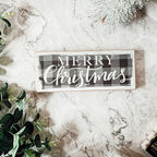 Buffalo Check Christmas Wood Sign 10x4 Tabletop Shelf Mantel Decor BandsCo Straps