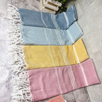 Turkish Hand Towel Oversized 100% Cotton Peshtemal Lightweight Absorbent BandsCo Straps