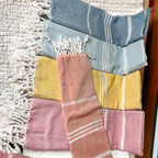 Turkish Hand Towel Oversized 100% Cotton Peshtemal Lightweight Absorbent BandsCo Straps
