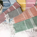 Turkish Hand Towel Oversized 100% Cotton Peshtemal Lightweight Absorbent BandsCo Straps