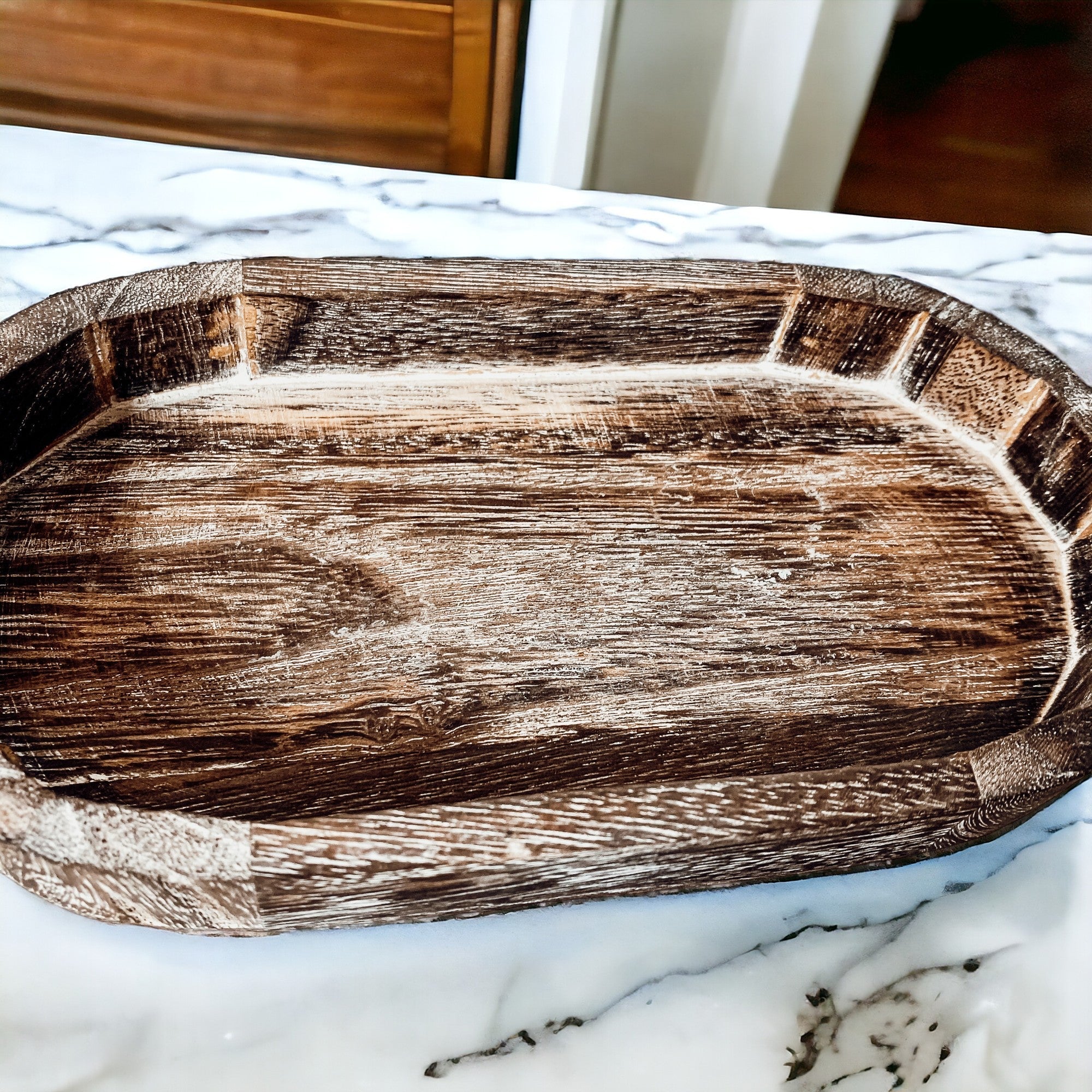 Handmade Rustic Wood Tray For Two 16oz Dispensers And Vanity Countertop Tray BandsCo Straps