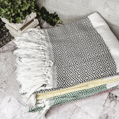 XL Turkish Cotton Towel 200GSM Oversized Bath, Pool, Hair and Picnic Towel BandsCo Straps