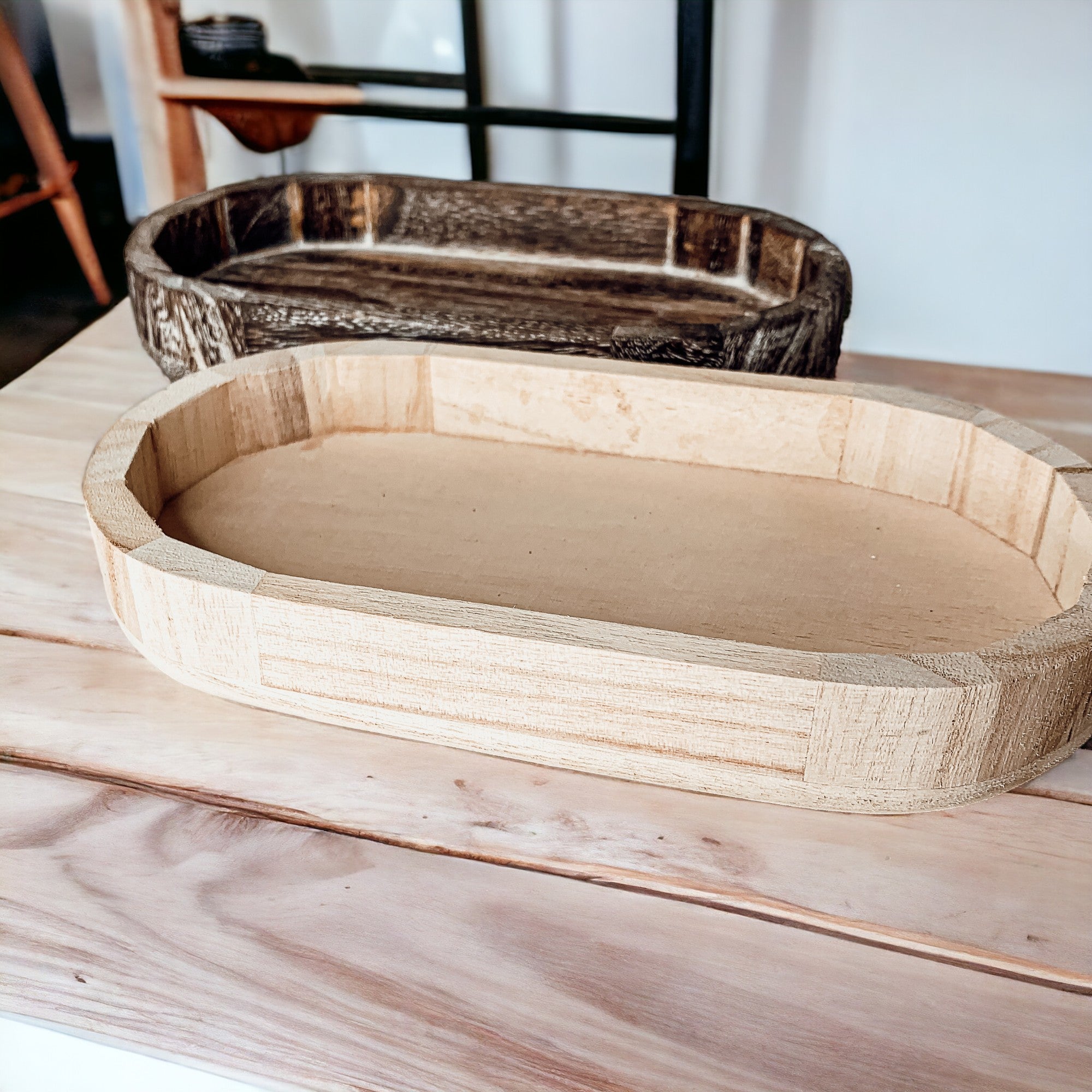 Handmade Rustic Wood Tray For Two 16oz Dispensers And Vanity Countertop Tray BandsCo Straps