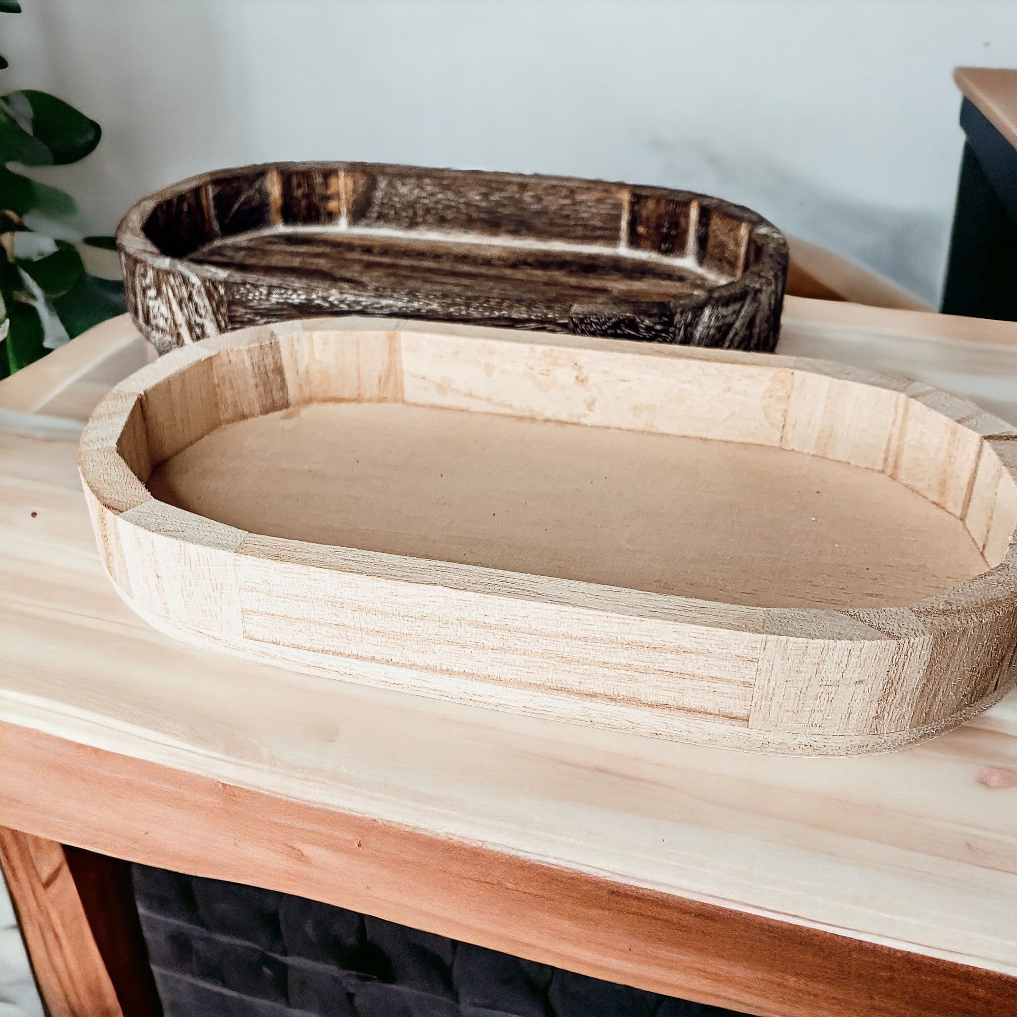 Handmade Rustic Wood Tray For Two 16oz Dispensers And Vanity Countertop Tray BandsCo Straps
