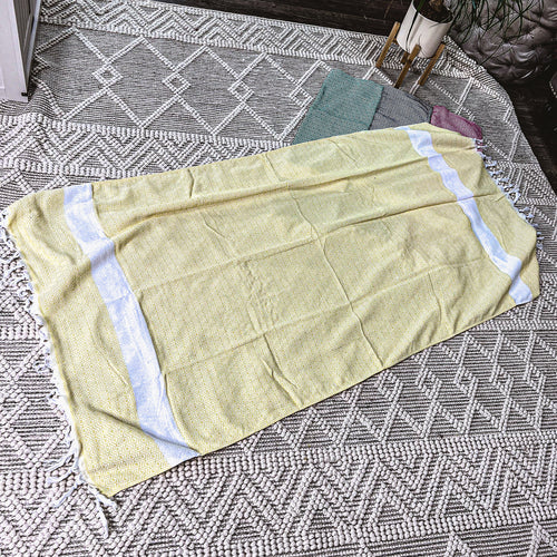 XL Turkish Cotton Towel 200GSM Oversized Bath, Pool, Hair and Picnic Towel BandsCo Straps