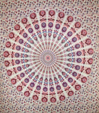 Peacock Feather Mandala Cotton Tapestry Wall Hanging