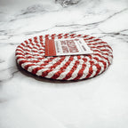 Black Braided Coaster Set 4-Pack Candy Cane Stripe Coasters Table Protectors BandsCo Straps