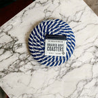 Black Braided Coaster Set 4-Pack Candy Cane Stripe Coasters Table Protectors BandsCo Straps