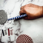 Black Braided Coaster Set 4-Pack Candy Cane Stripe Coasters Table Protectors BandsCo Straps
