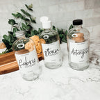 16oz Glass Boston Round Bottle Clear With White Label - Multiple Pack BandsCo Straps