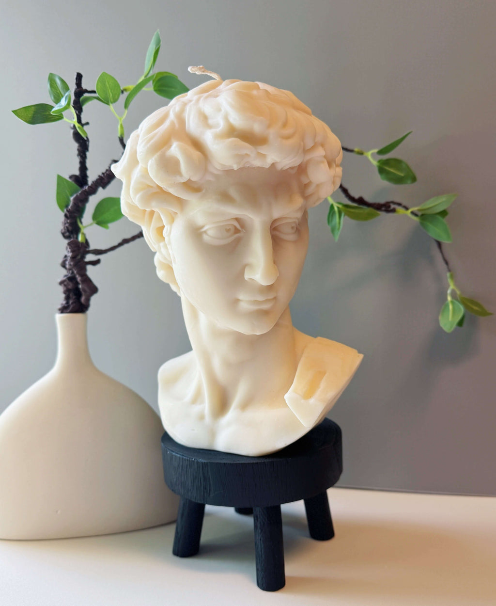 David Head Sculptural Candle – Large 11” Decorative Wax Bust Lootquake LLC