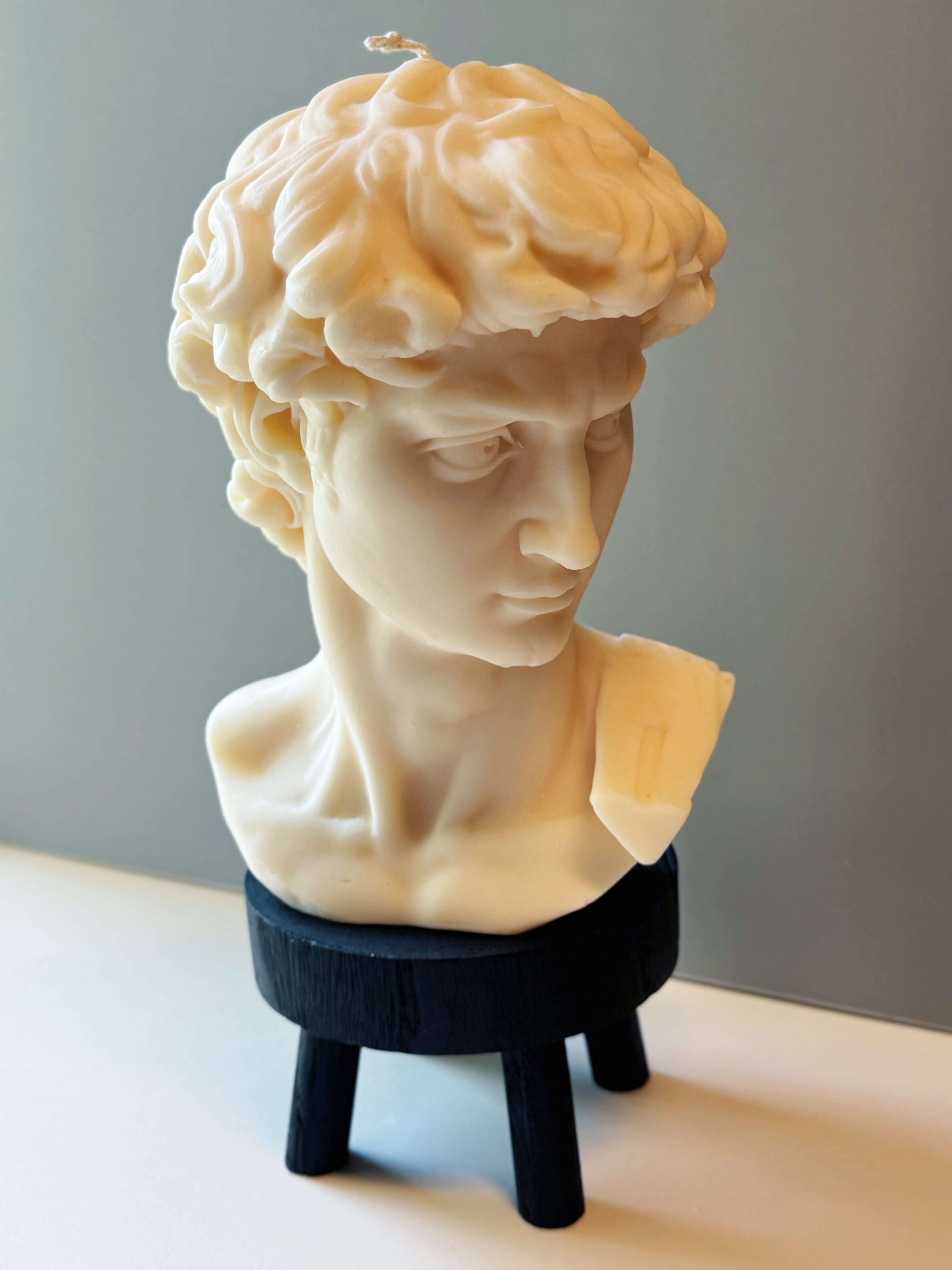 David Head Sculptural Candle – Large 11” Decorative Wax Bust Lootquake LLC