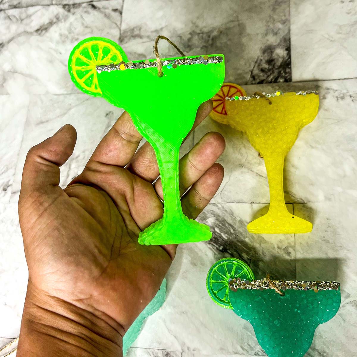 Margarita Car Air Freshener Scented Lime Cocktail Design Summer Car Freshie For Auto BandsCo Straps