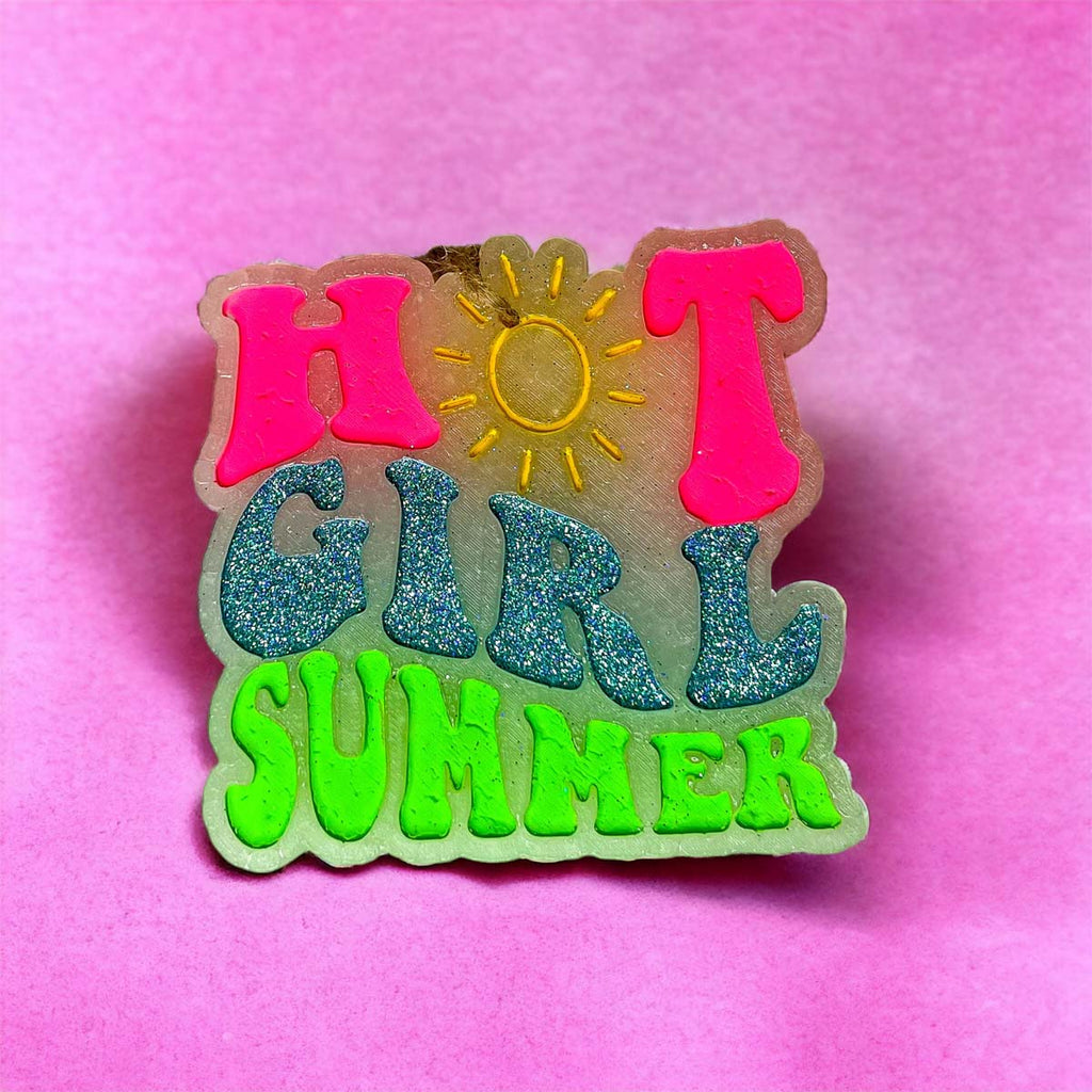 Hot Girl Summer Car Air Freshener Retro Sun Graphic Glitter Scented Hanging Car Accessory BandsCo Straps
