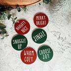 Holiday Ceramic Coaster Set With Cork Back Non Scratch Decorative Display Ready Table Accent BandsCo Straps