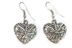 Filigree Heart Drop Earrings 3D Double Sided 1.25 Inch